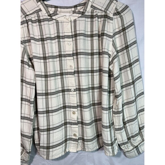 Wilfred Free Puff Sleeve Button front plaid Top - Picture 11 of 11